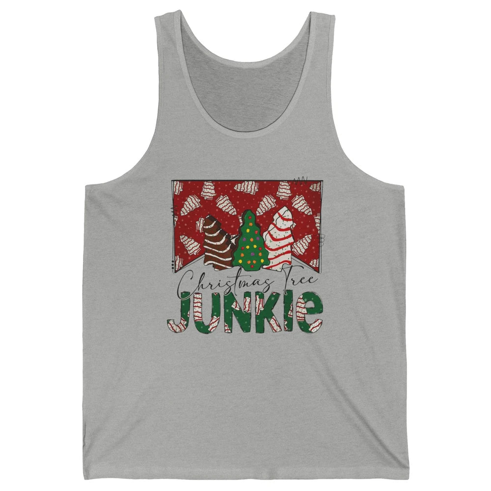 Funny Christmas Tree Cake Junkie Tis The Season Western Xmas Unisex Jersey Tank