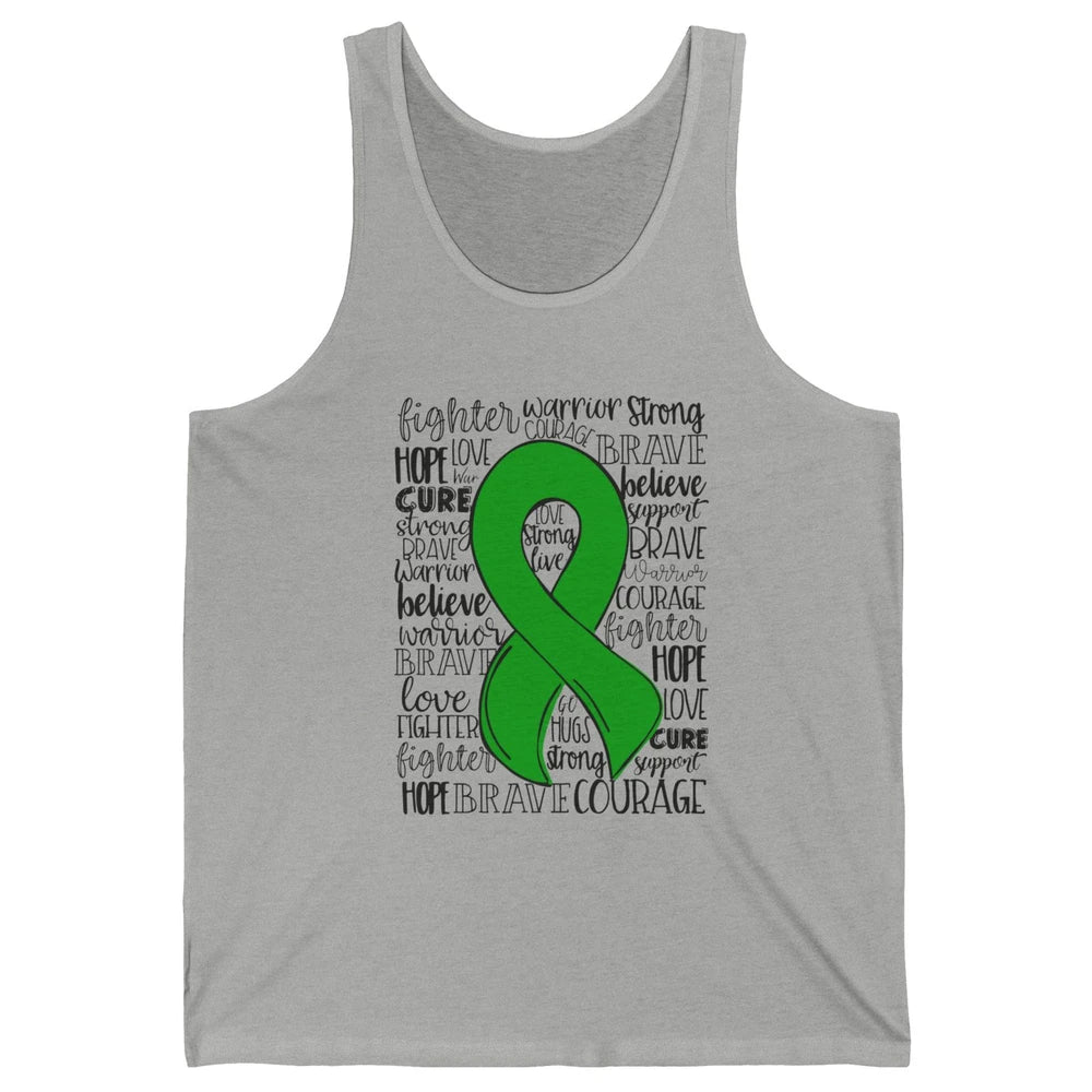 PANS/PANDAS Awareness Floral Green Ribbon Hope Love Cure Unisex Jersey Tank