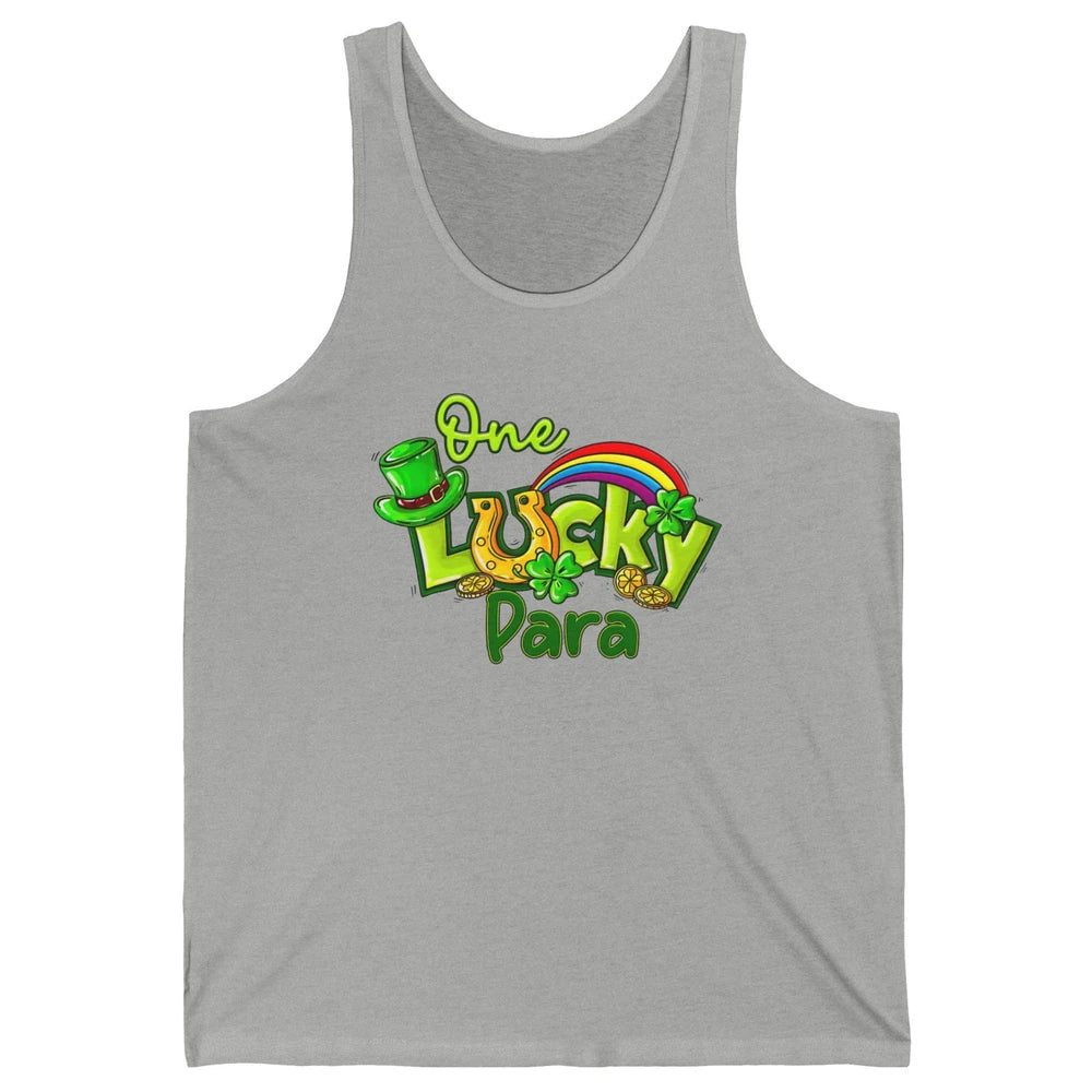 One Lucky Para St Patricks Day Shamrock Paraprofessional Unisex Jersey Tank