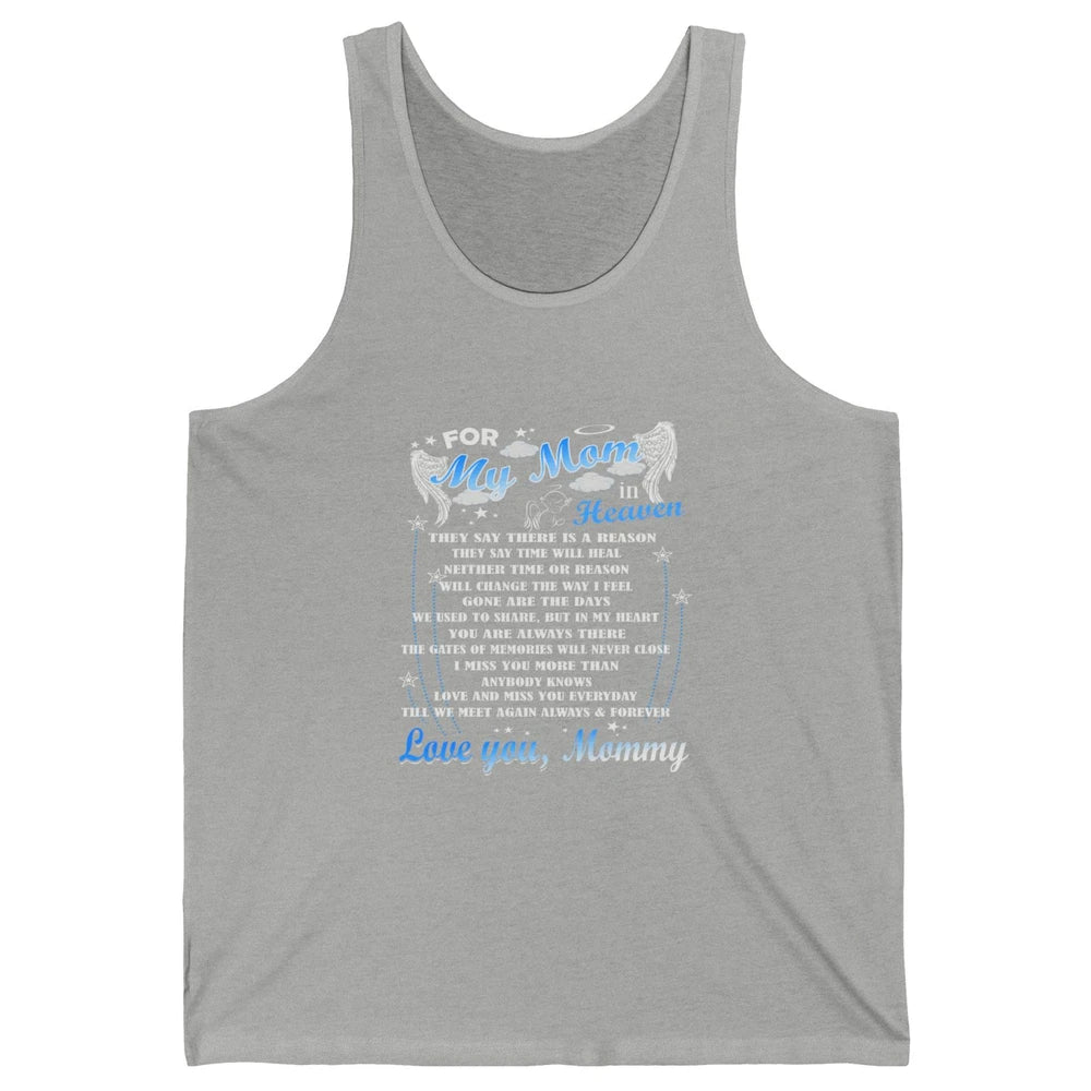 My Mom In Heaven Angel Wings Mother In Memories My Guardian Unisex Jersey Tank