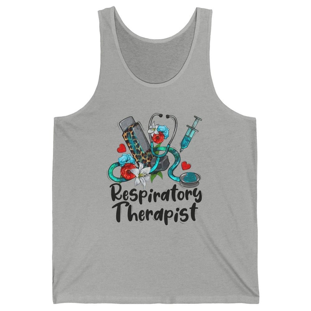 Respiratory Therapist Leopard Stethoscope Western Country RT Unisex Jersey Tank