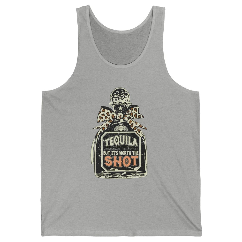 Retro Leopard Tequila May Not Be The Answer Western Country Unisex Jersey Tank