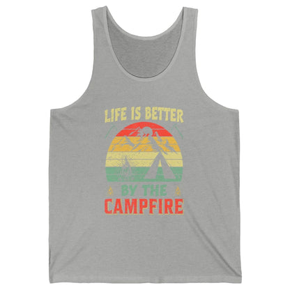 Retro Life Better By Campfire Happy Camp Nature Outdoor Camp Unisex Jersey Tank