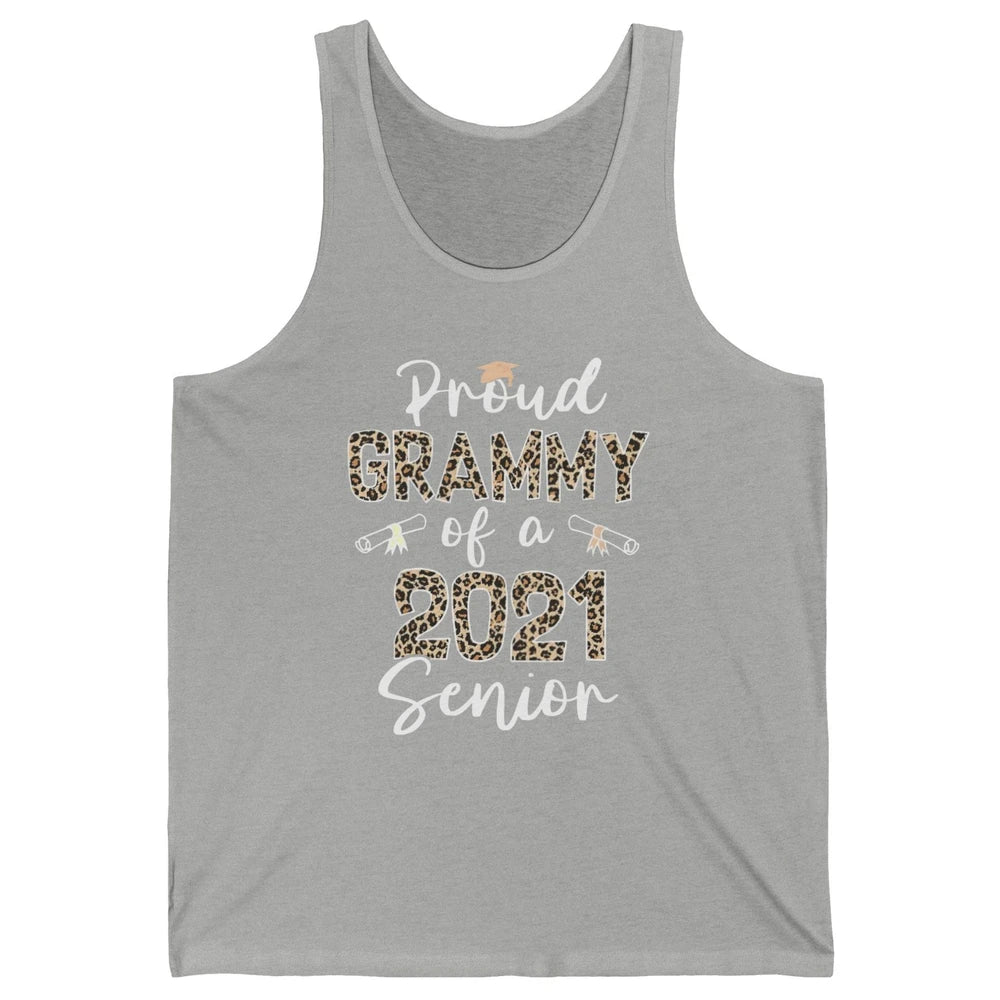 Proud Grammy Of A 2021 Senior Senior 2021 Grad Party Leopard Unisex Jersey Tank