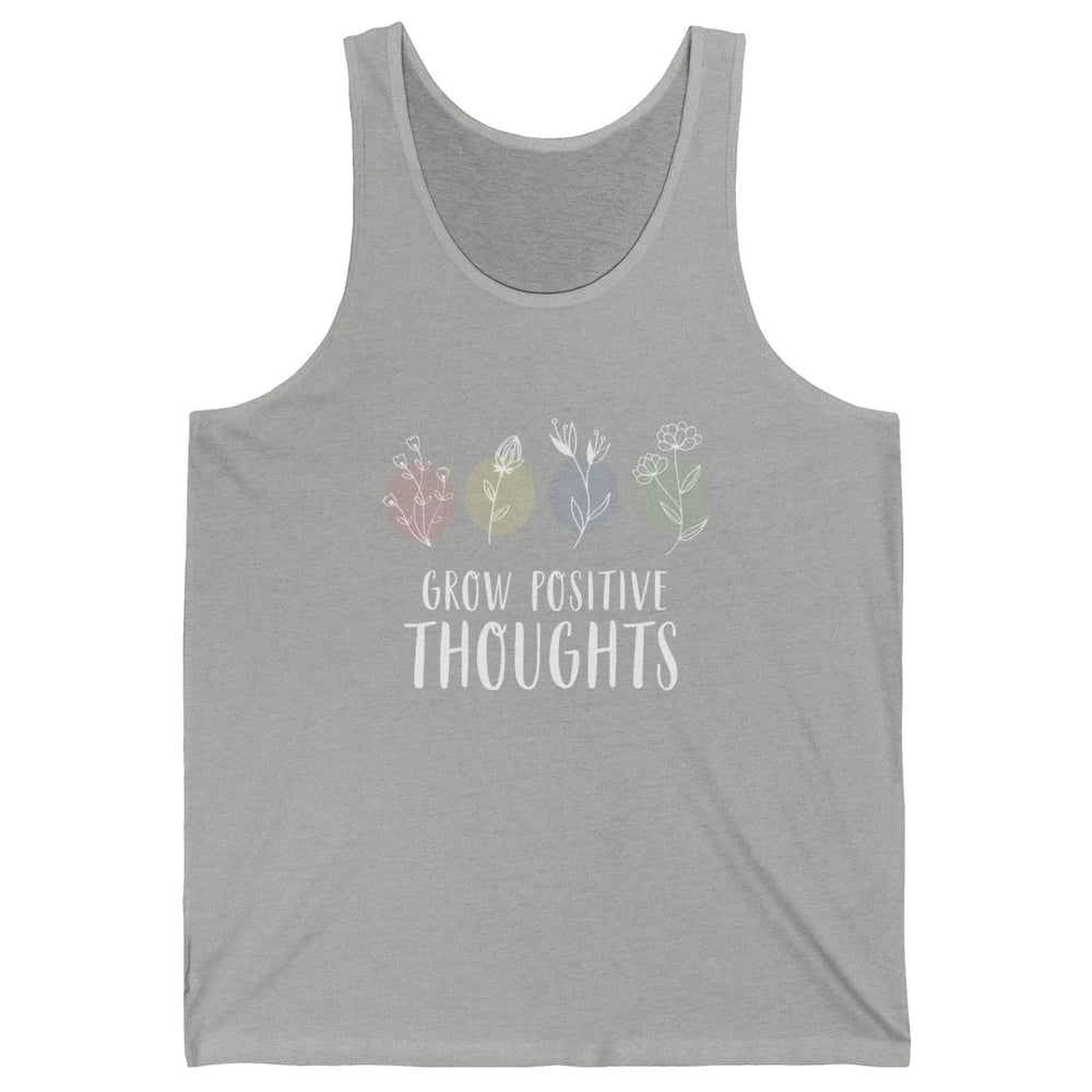 Retro Grow Positive Thoughts Vintage Wildflowers Happy Mind Unisex Jersey Tank