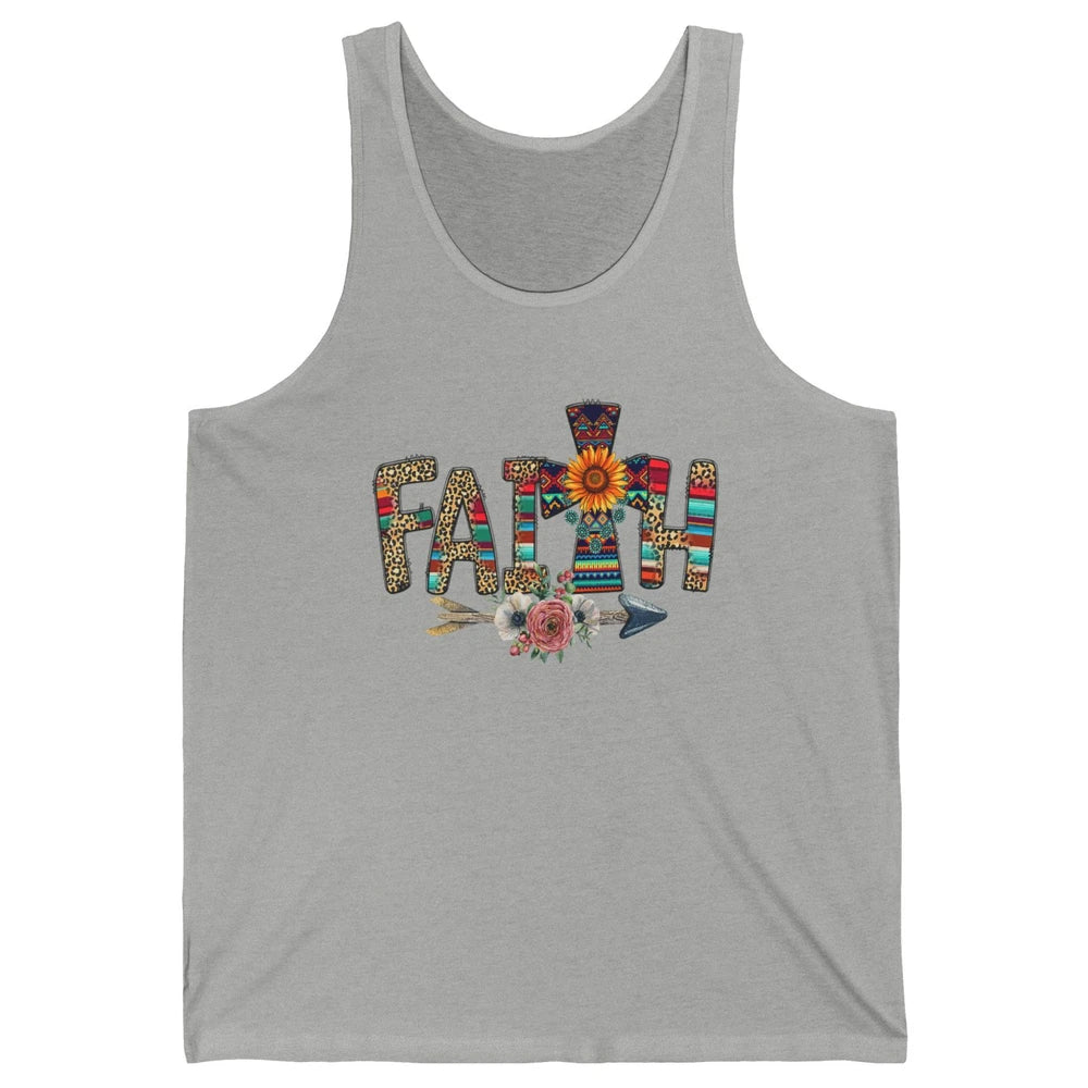 Leopard Serape Faith Religious Western Country Christian God Unisex Jersey Tank