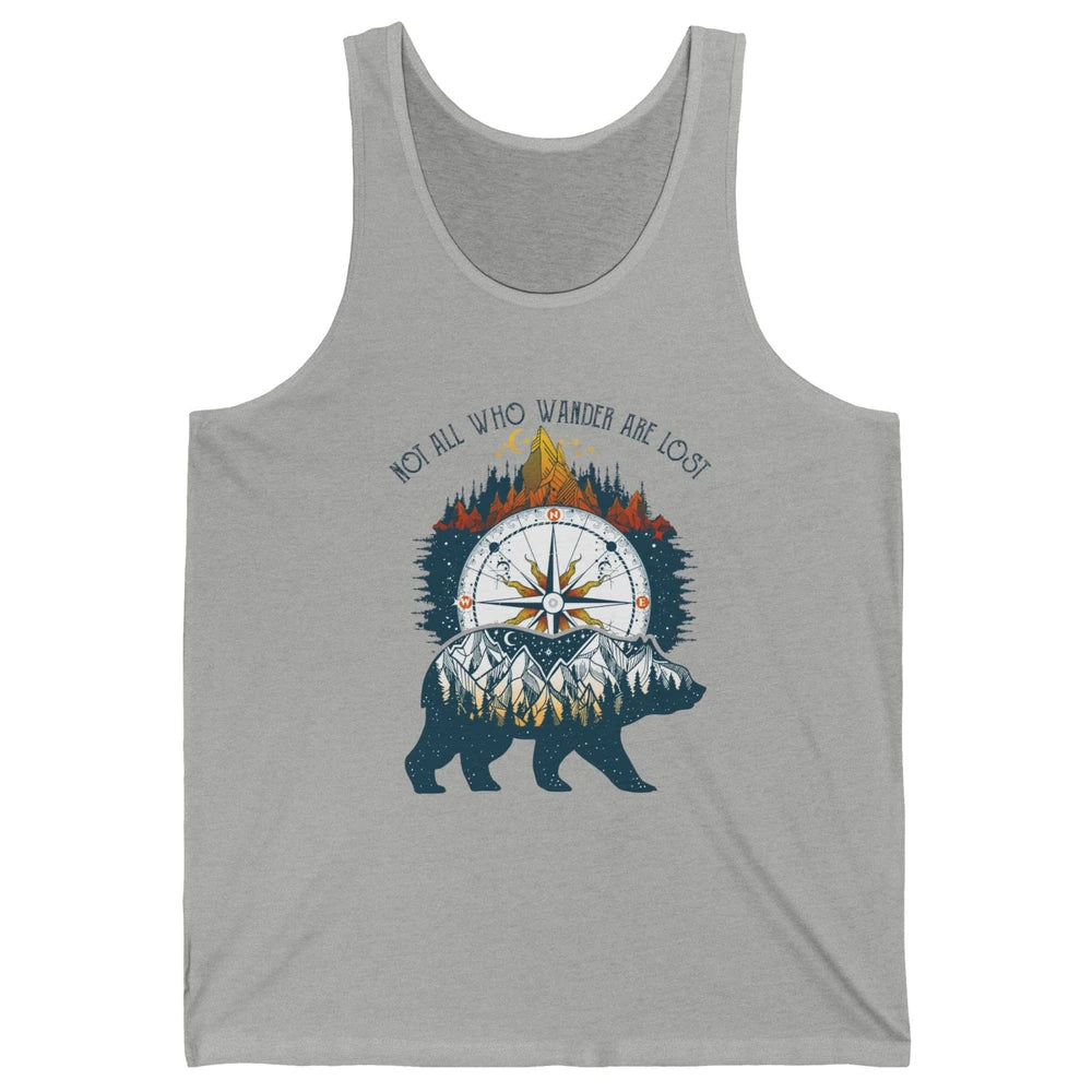 Not All Who Wander Are Lost Compass Mountain Camping Hiking Unisex Jersey Tank