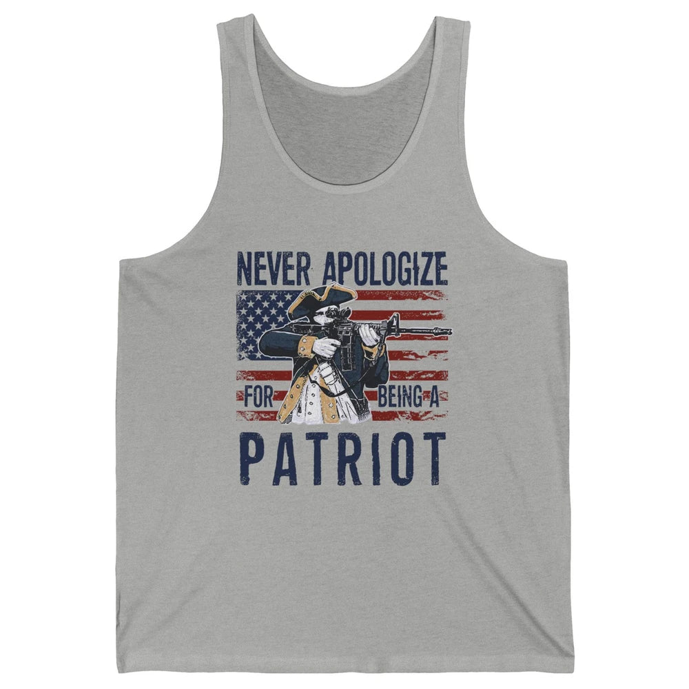 Never Apologize For Being A Patriot US Flag American Pride Unisex Jersey Tank