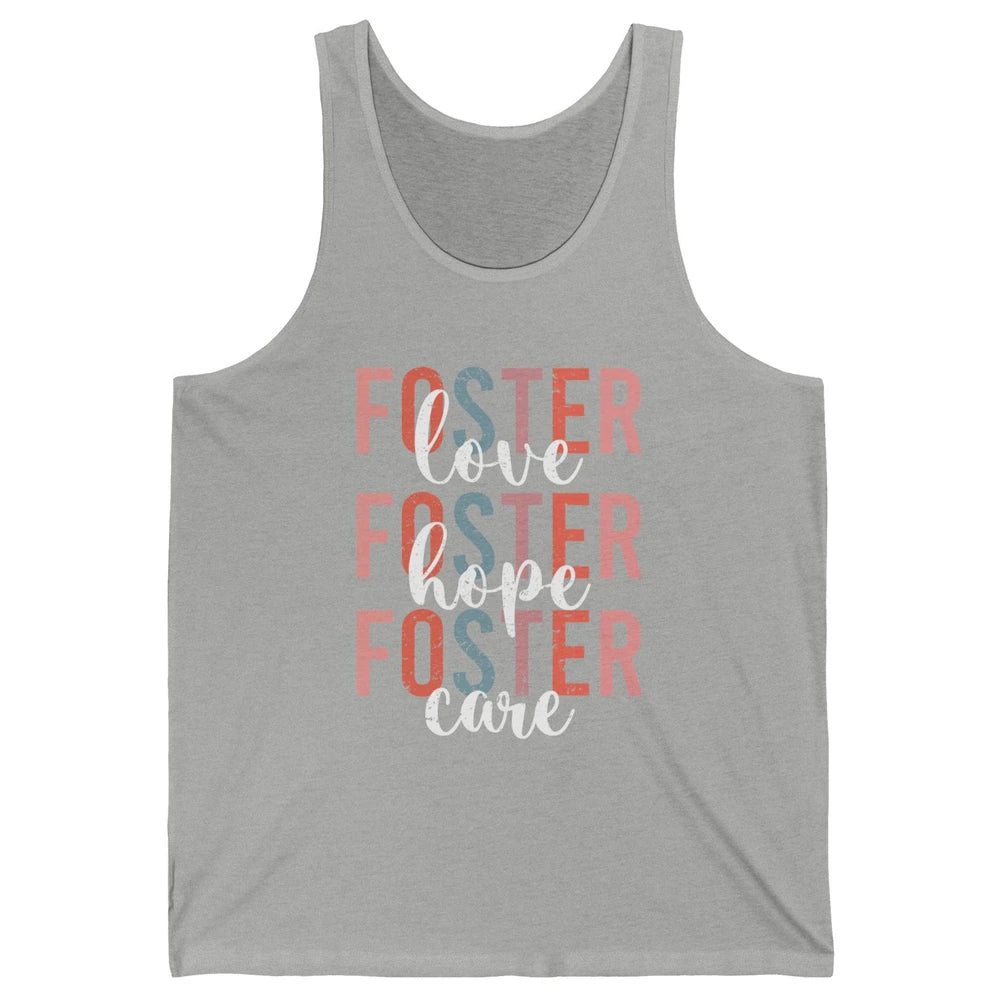 Retro Foster Love Foster Hope Foster Care Adoption Children Unisex Jersey Tank