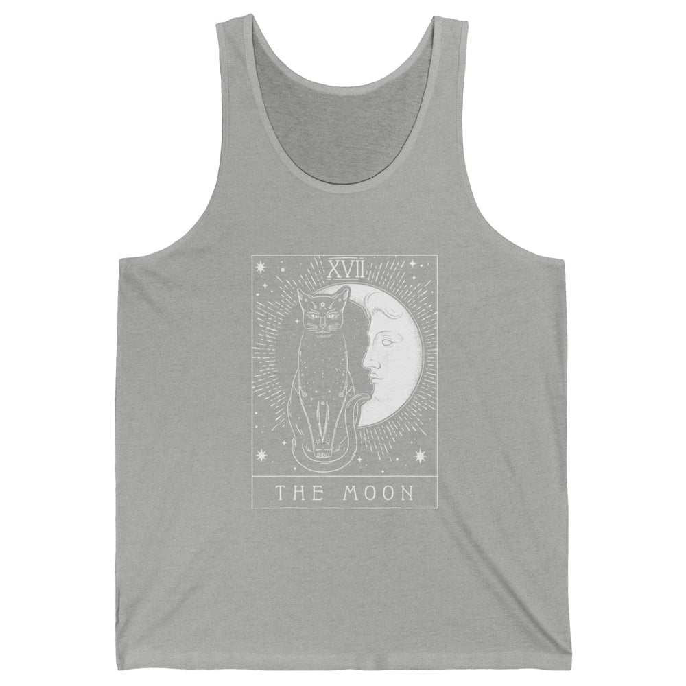 Retro Halloween Gothic Cat The Moon Tarot Card Witchcraft Unisex Jersey Tank