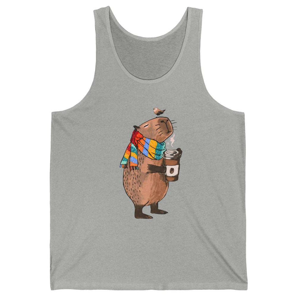 Retro Capybara Drinking Coffee Animal Stuffed Capybara Lover Unisex Jersey Tank