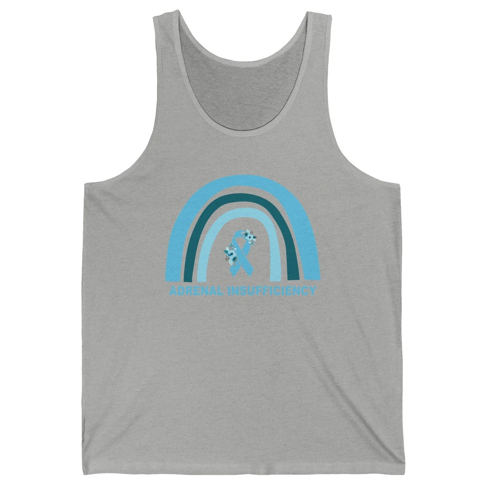 Adrenal Insufficiency Awareness Floral Blue Ribbon Rainbow Unisex Jersey Tank
