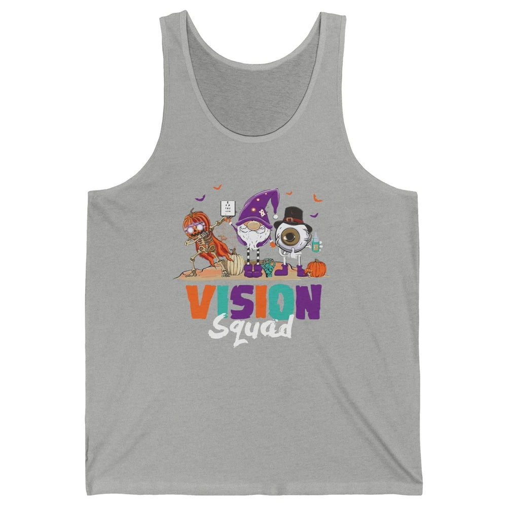 Optometrist Halloween Vision Squad Gnome Pumpkin Optician Unisex Jersey Tank