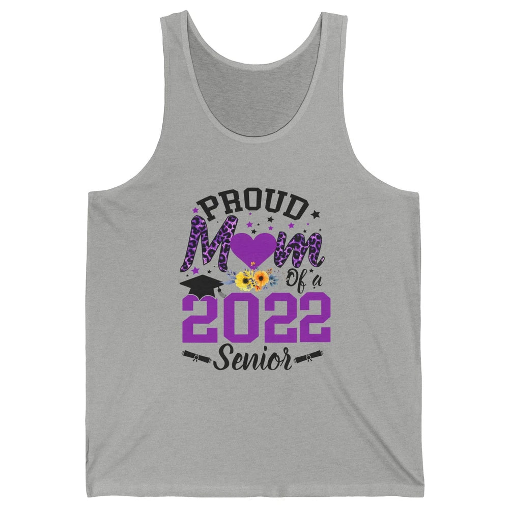 Proud Mom of a 2022 Senior Leopard Cool Graduates Mom Unisex Jersey Tank