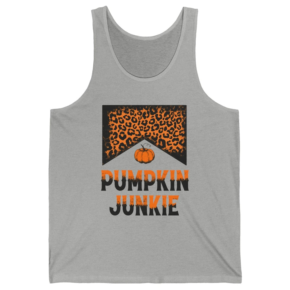 Retro Pumpkin Junkie Leopard Thanksgiving Western Country Unisex Jersey Tank