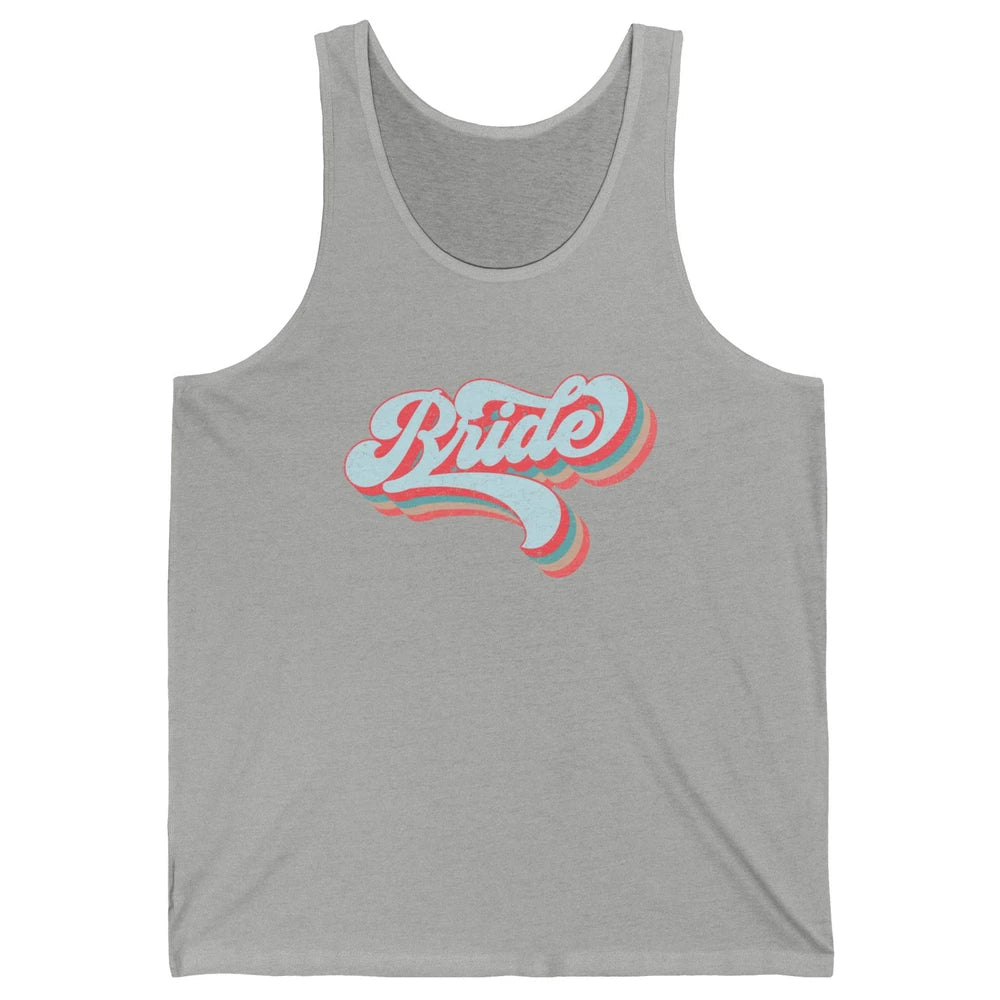 Retro 70s Future Bride Engaged Bachelorette Bridal Party Unisex Jersey Tank