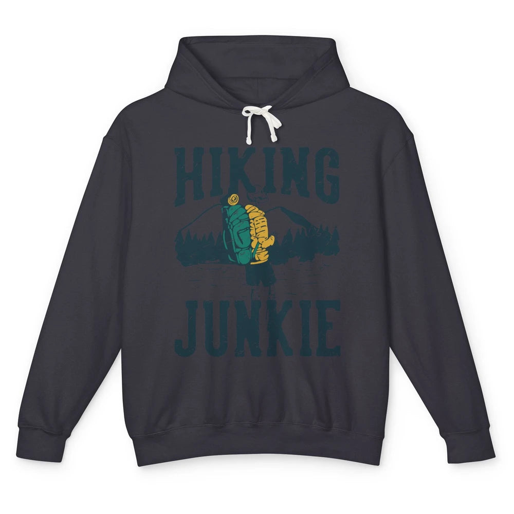 Retro Mountain Hiking Junkie Skeleton Nature Exploring Hiker Unisex Lightweight Hoodie