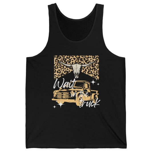 Retro Leopard Bull Skull Wait In The Truck Western Country Unisex Jersey Tank