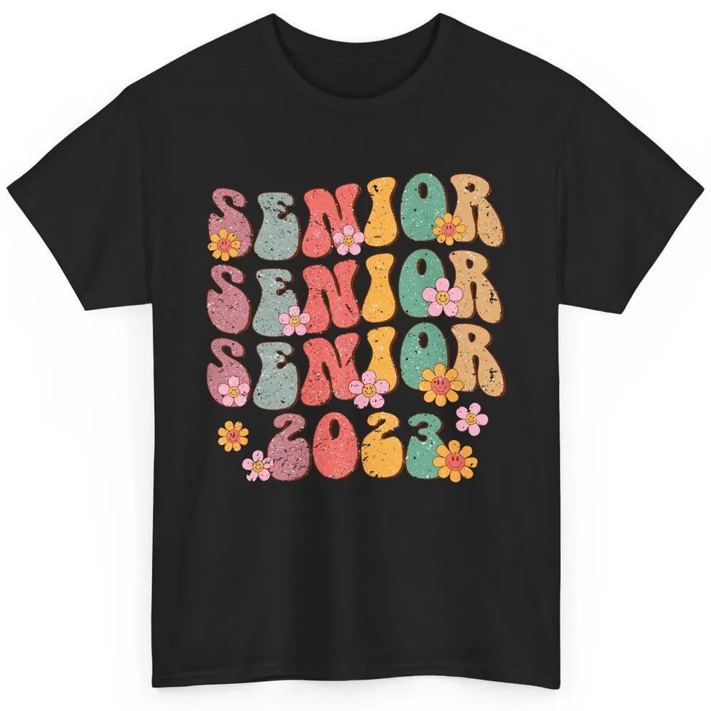 Retro Groovy Daisy Senior 2023 Graduation Gift Class Of 2023 Classic Unisex T-Shirt