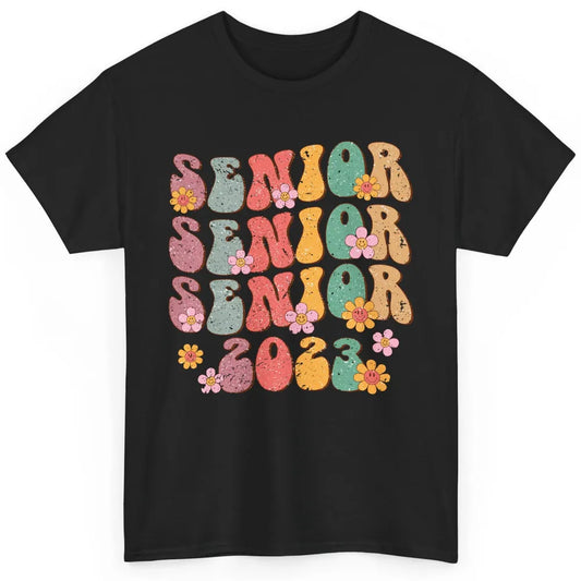 Retro Groovy Daisy Senior 2023 Graduation Gift Class Of 2023 Classic Unisex T-Shirt