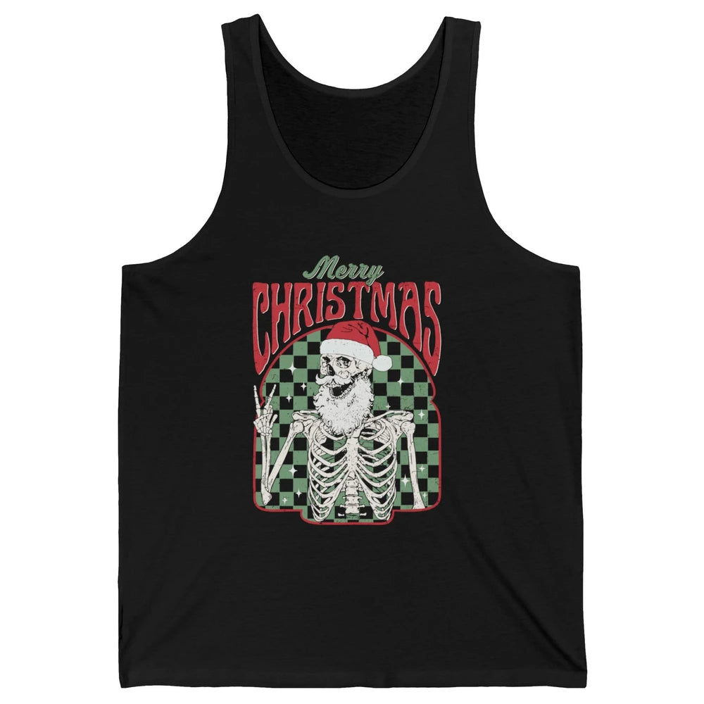 Merry Christmas Skeleton Santa Claus Vintage Xmas Skull Vibe Unisex Jersey Tank