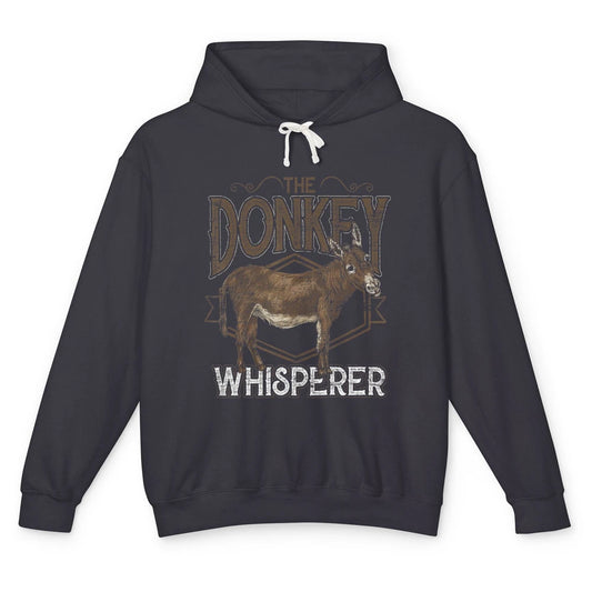 Retro Donkey Whisperer Farming Life Farm Animal Funny Donkey Unisex Lightweight Hoodie