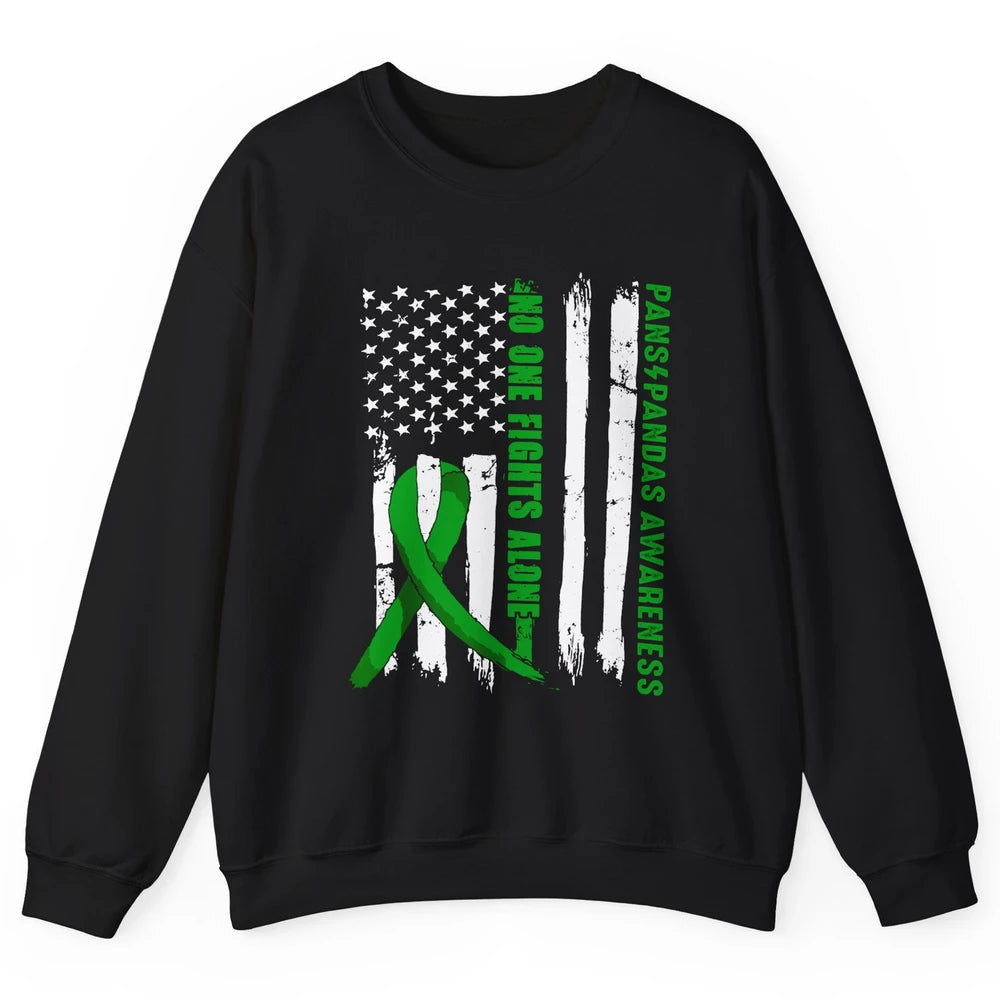 PANS/PANDAS Awareness Retro US Flag No One Fight Alone Unisex Crewneck Sweatshirt
