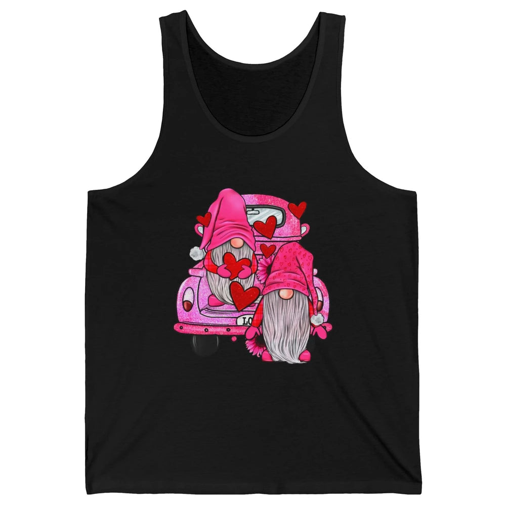 Pink Gnomes Truck Valentines Loads Of Love Western Valentine Unisex Jersey Tank
