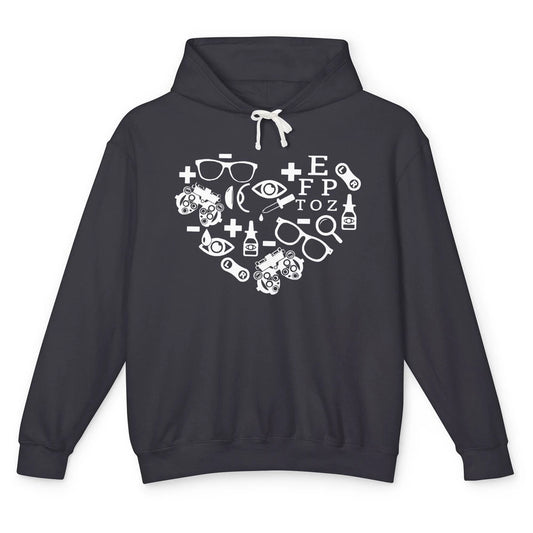 Optometrist Symbols Heart Optician Sight Squad Optometry Unisex Lightweight Hoodie