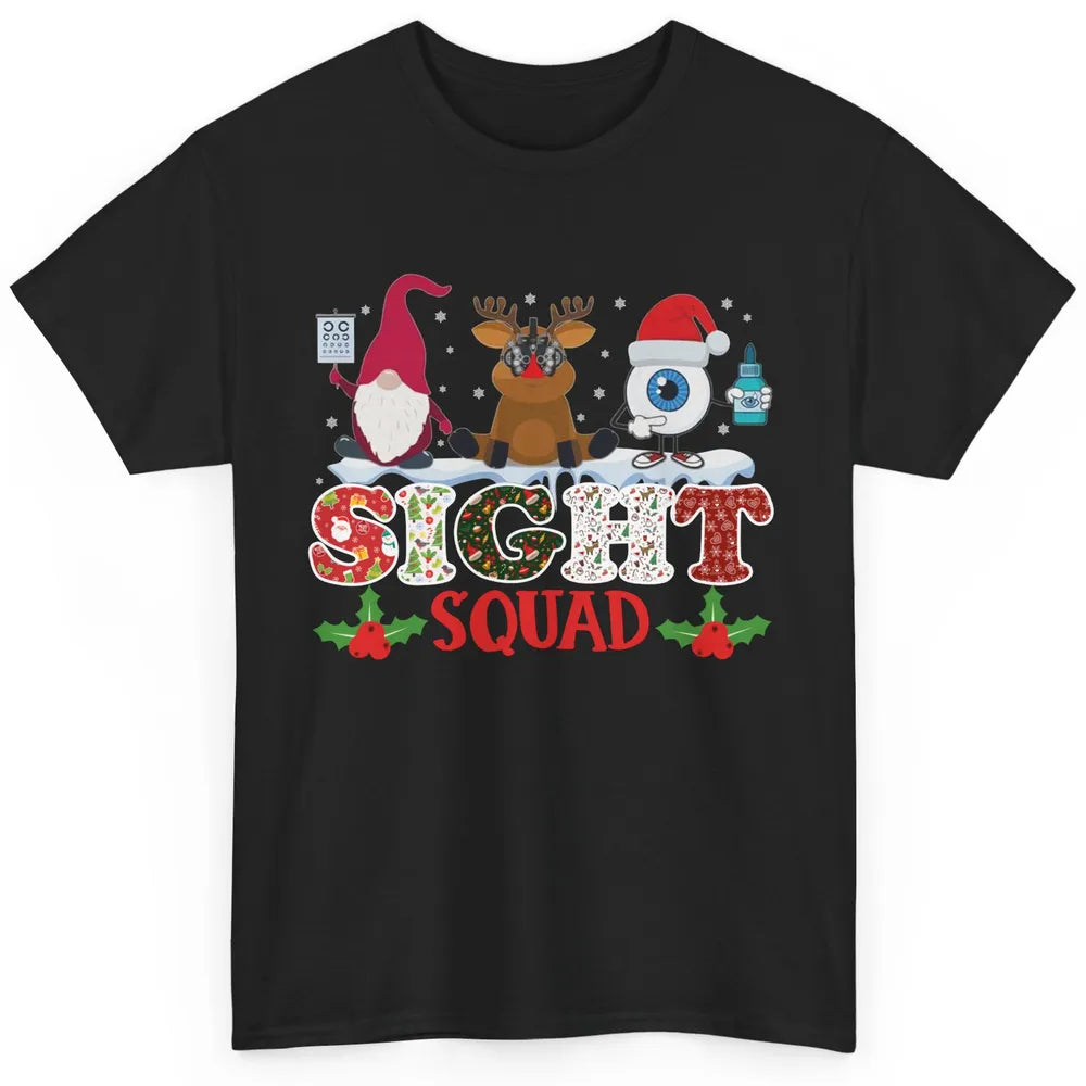 Optometrist Sight Squad Gnome Reindeer Optician Christmas Classic Unisex T-Shirt