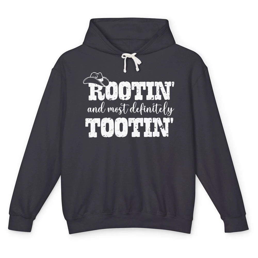 Funny Cowboy Baby Rooting Tooting New Dad And Baby Matching Unisex Lightweight Hoodie