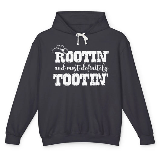 Funny Cowboy Baby Rooting Tooting New Dad And Baby Matching Unisex Lightweight Hoodie