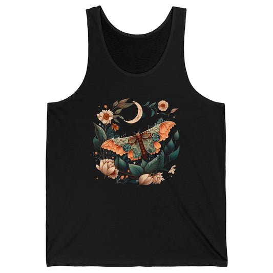 Retro Floral Moth Moon Butterfly Boho Moth Lovers Gift Unisex Jersey Tank