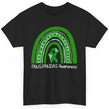 PANS/PANDAS Awareness Floral Green Ribbon Rainbow Pans Classic Unisex T-Shirt