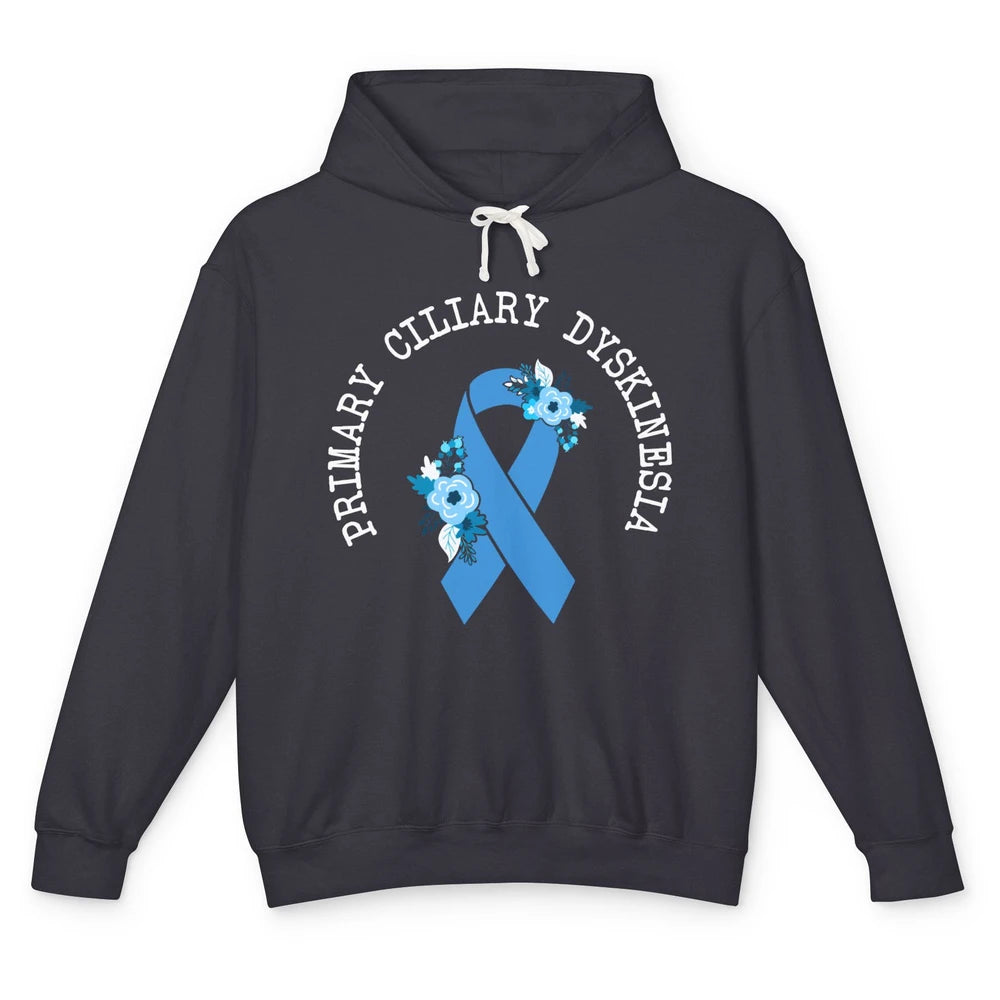 Primary Ciliary Dyskinesia Blue Ribbon Respiratory Diseases Unisex Lightweight Hoodie