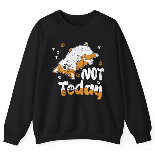 Retro Lazy Corgi Not Today World Lazy Day Corgi Dog Lovers Unisex Crewneck Sweatshirt