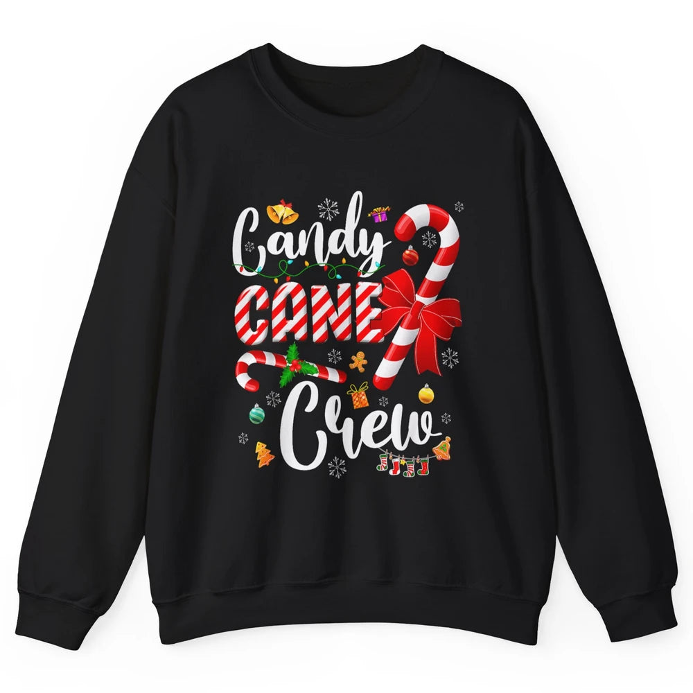 Merry Christmas Sweet Candy Cane Crew Xmas Tree Lights Santa Unisex Crewneck Sweatshirt