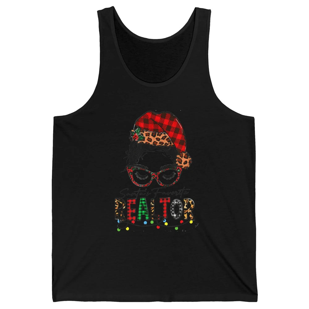 Merry Christmas Xmas Santa Messy Hair Realtor Real Estate Unisex Jersey Tank
