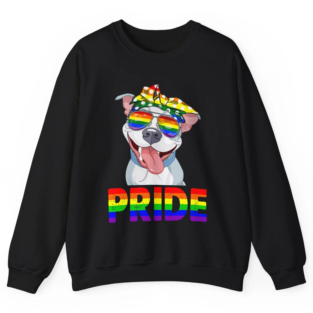 Pitbull Pride Dog Mom LGBT Gay Pride Month Unisex Crewneck Sweatshirt