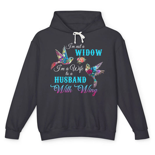 Not Widow Wife Of Husband In Heaven Angel With Wings Birds Unisex Lightweight Hoodie