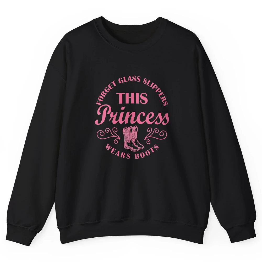 Princess Cowboy Boots Western Country Cowgirl Girls Rodeo Unisex Crewneck Sweatshirt