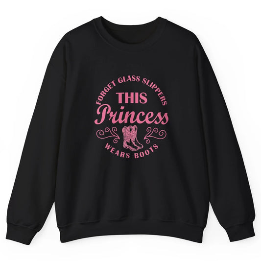 Princess Cowboy Boots Western Country Cowgirl Girls Rodeo Unisex Crewneck Sweatshirt
