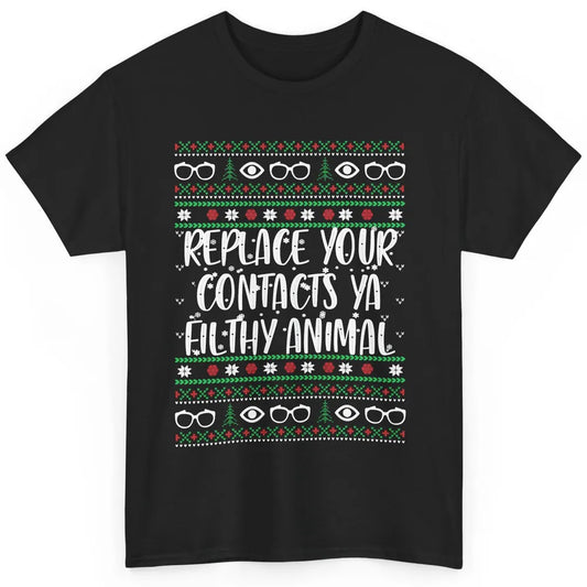 Optometry Christmas Tree Eyeglasses Replace Ya Contacts Ugly Classic Unisex T-Shirt