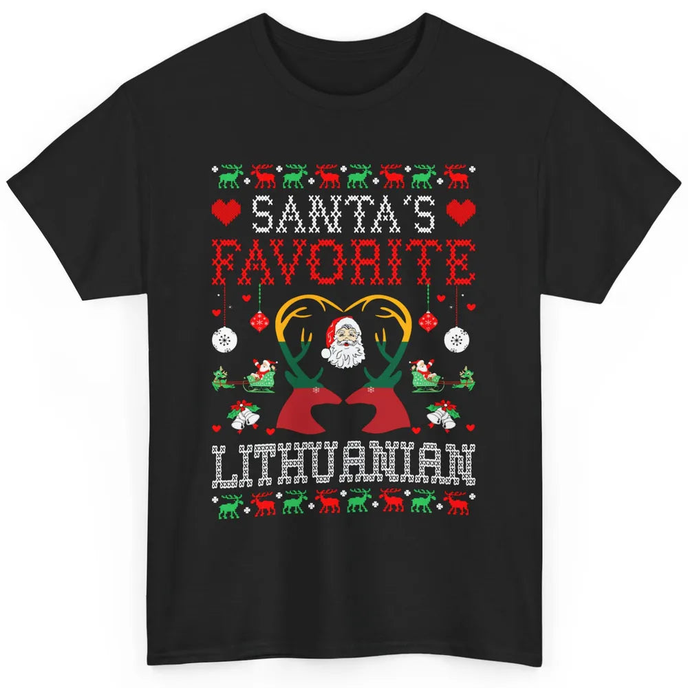 Merry Christmas Santa Favorite Lithuanian Xmas Ugly Santa Classic Unisex T-Shirt