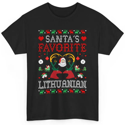 Merry Christmas Santa Favorite Lithuanian Xmas Ugly Santa Classic Unisex T-Shirt