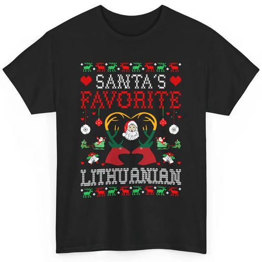Merry Christmas Santa Favorite Lithuanian Xmas Ugly Santa Classic Unisex T-Shirt