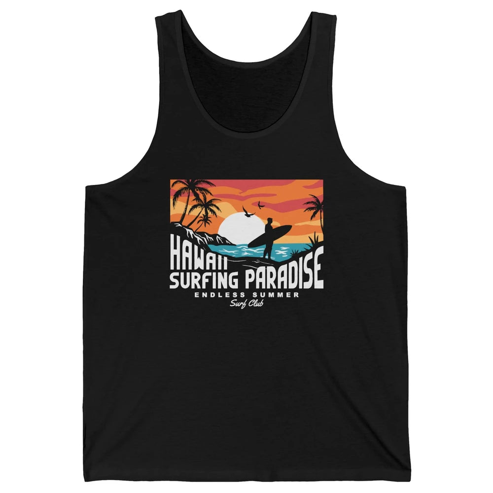 Retro Hawaii Palms Surfing Paradise Surf Club Endless Summer Unisex Jersey Tank