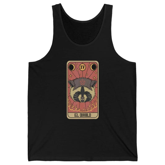 Raccoon Tarot Card Satanic Trash Panda Crescent Halloween Unisex Jersey Tank