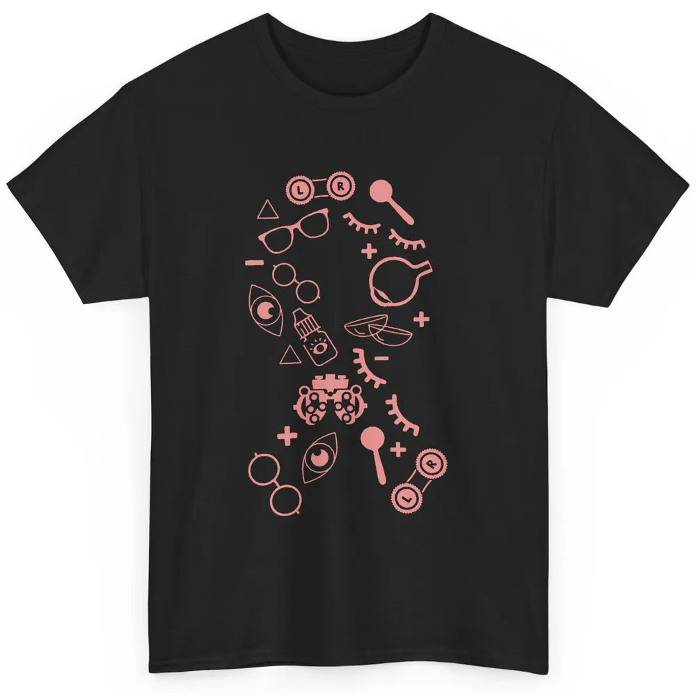 Optical Symbol Pink Ribbon Breast Cancer Support Optometrist Classic Unisex T-Shirt