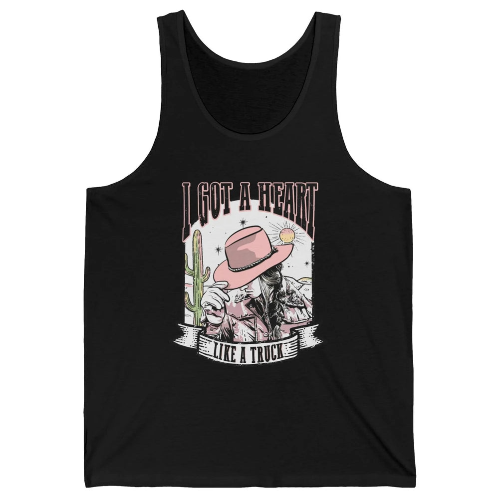 Retro Desert Cowgirl I Got A Heart Like A Truck Western Unisex Jersey Tank